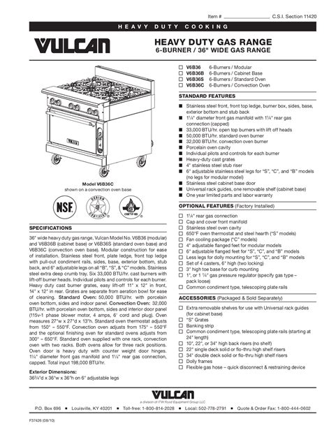 vulcan gas range manual